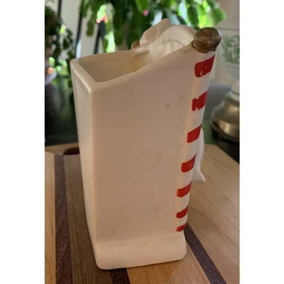 Vintage Inarco ceramic Christmas Cherub playing a harp vase - Picture 4 of 9